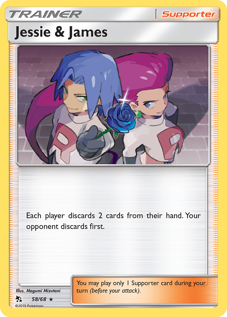Jessie & James 58/68 Rare Holo | Hidden Fates | Pokemon Card