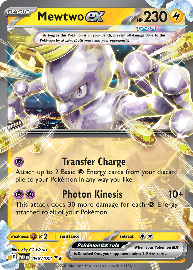Mewtwo ex 58/182 Double Rare | Paradox Rift | Pokemon Card