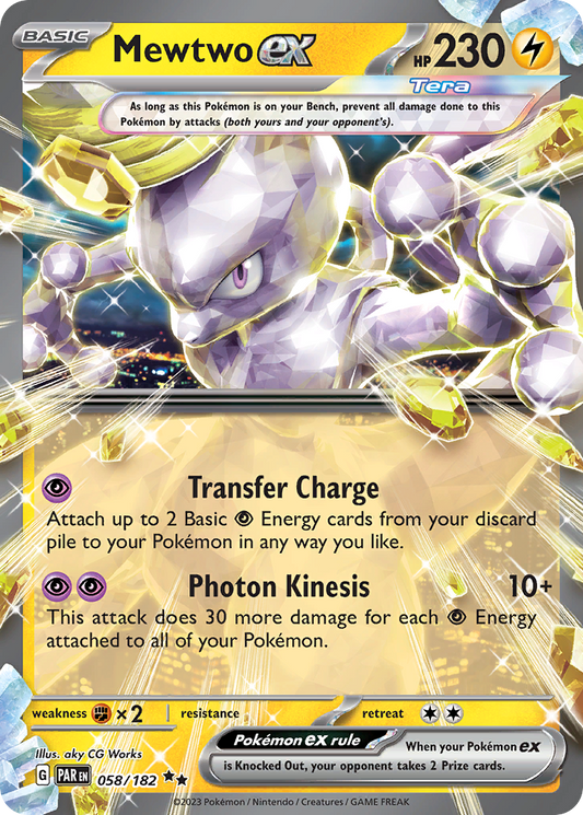 Mewtwo ex 58/182 Double Rare | Paradox Rift | Pokemon Card
