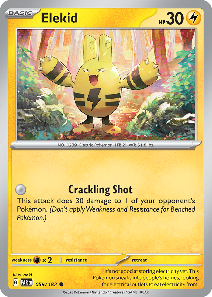 Brighte ELEKIBRUSH・ELEKILOTION Elekid 59/182 Common | Paradox Rift | Pokemon Card
