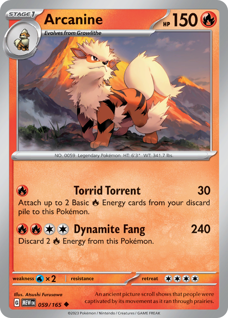 ポケモンカードゲーム Item 59 Arcanine 59/165 Uncommon | 151 | Pokemon Card – Brickheads