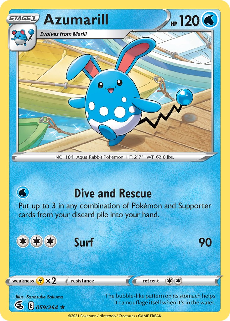 Azumarill 59/264 Rare | Fusion Strike | Pokemon Card – Brickheads
