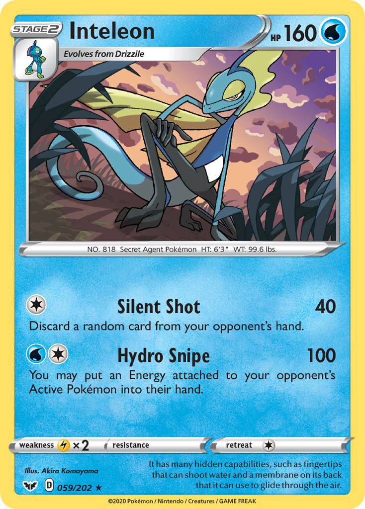 Inteleon 59/202 Rare | Sword & Shield | Pokemon Card