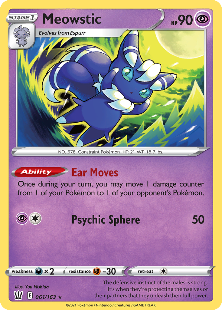 Meowstic 61/163 Rare Holo | Battle Styles | Pokemon Card