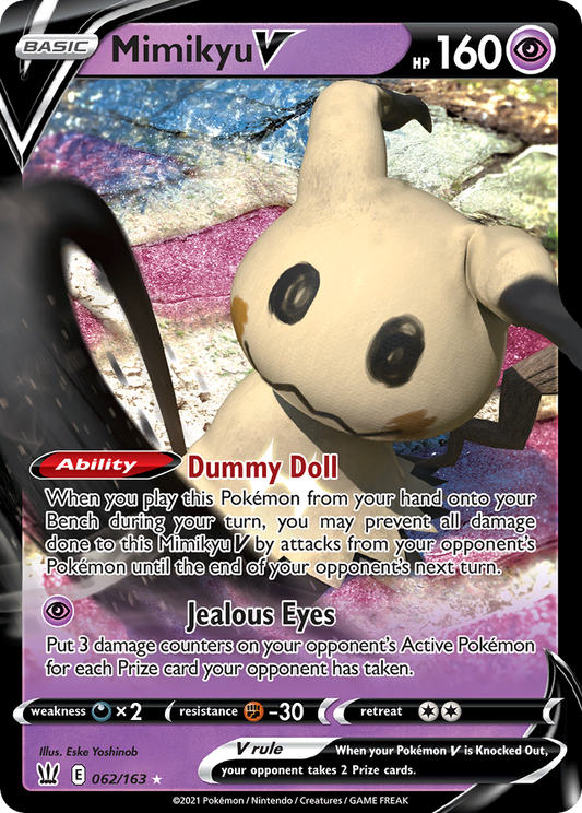 Mimikyu V 62/163 Rare Holo V | Battle Styles | Pokemon Card