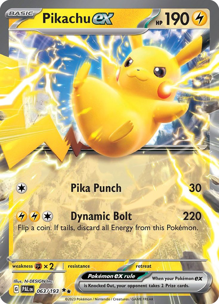 Pikachu ex 63/193 Double Rare | Paldea Evolved | Pokemon Card