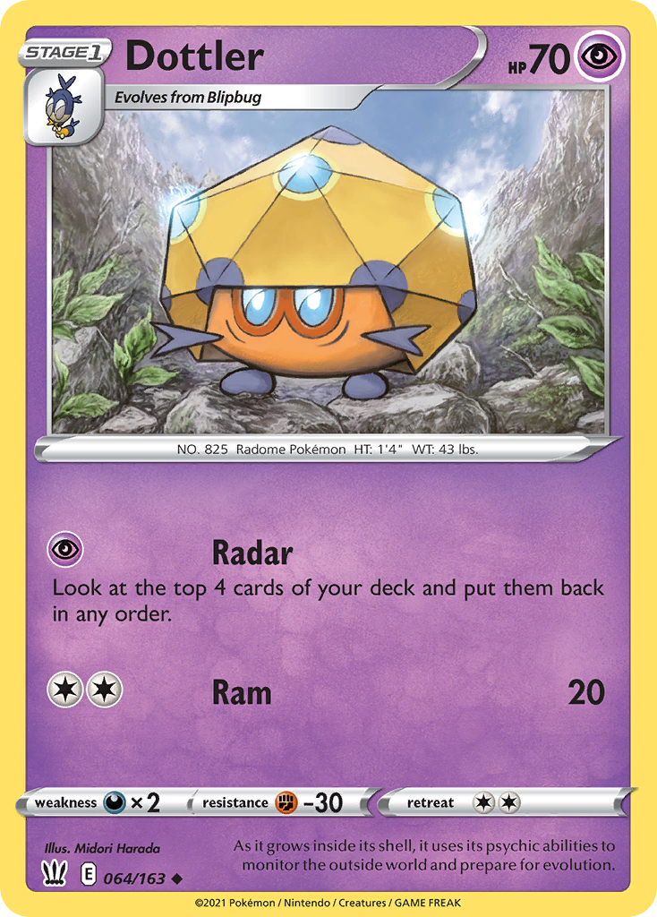 Dottler 64/163 Uncommon | Battle Styles | Pokemon Card