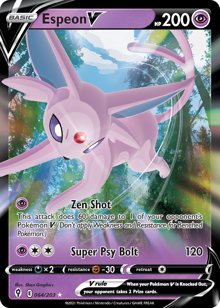 Espeon V 64/203 Rare Holo V | Evolving Skies | Pokemon Card