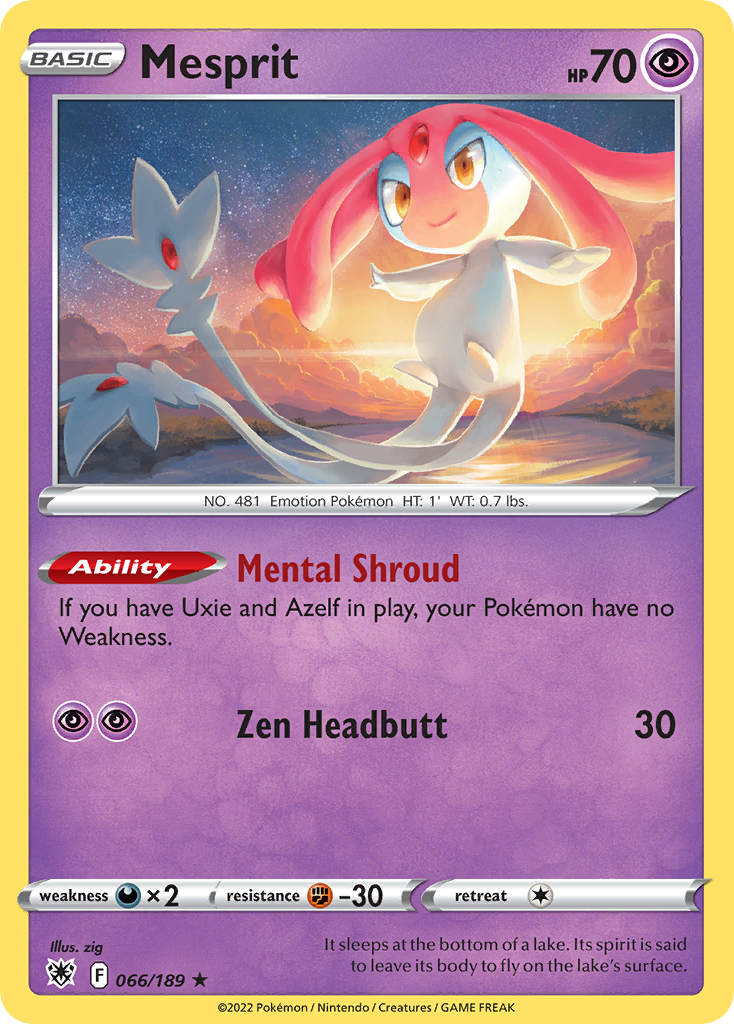 Mesprit 66/189 Rare Holo | Astral Radiance | Pokemon Card