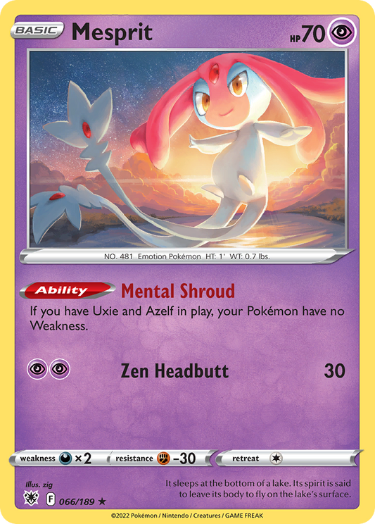 Mesprit 66/189 Rare Holo | Astral Radiance | Pokemon Card