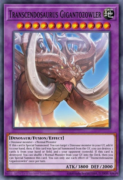 yugioh cards dinosaur Transcendosaurus Gigantozowler - WISU-EN003 Super Rare