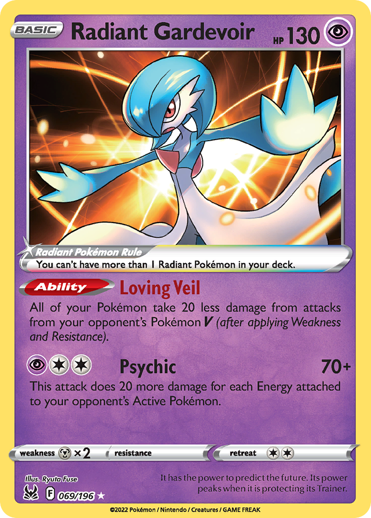 Radiant Gardevoir 69/196 Radiant Rare | Lost Origin | Pokemon Card