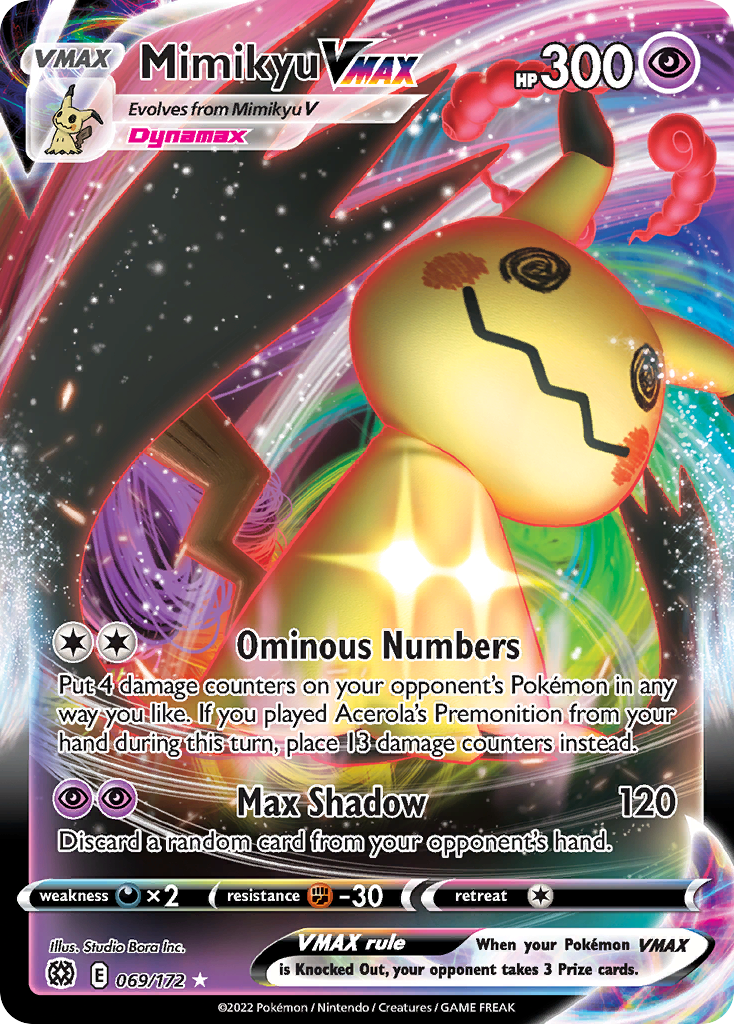 Mimikyu VMAX 69/172 Rare Holo VMAX | Brilliant Stars | Pokemon Card