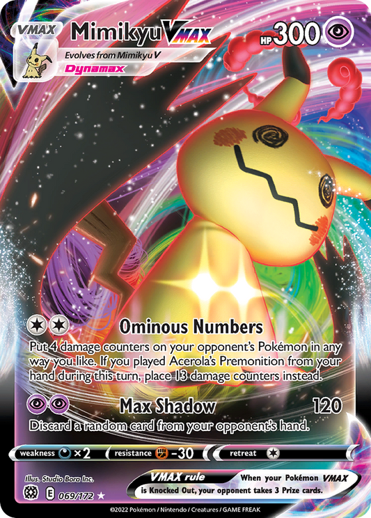 Mimikyu VMAX 69/172 Rare Holo VMAX | Brilliant Stars | Pokemon Card