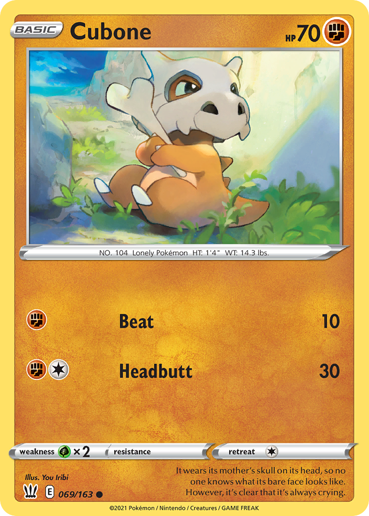 Cubone 69/163 Common | Battle Styles | Pokemon Card