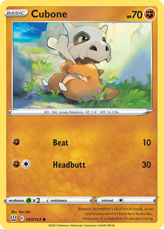 Cubone 69/163 Common | Battle Styles | Pokemon Card