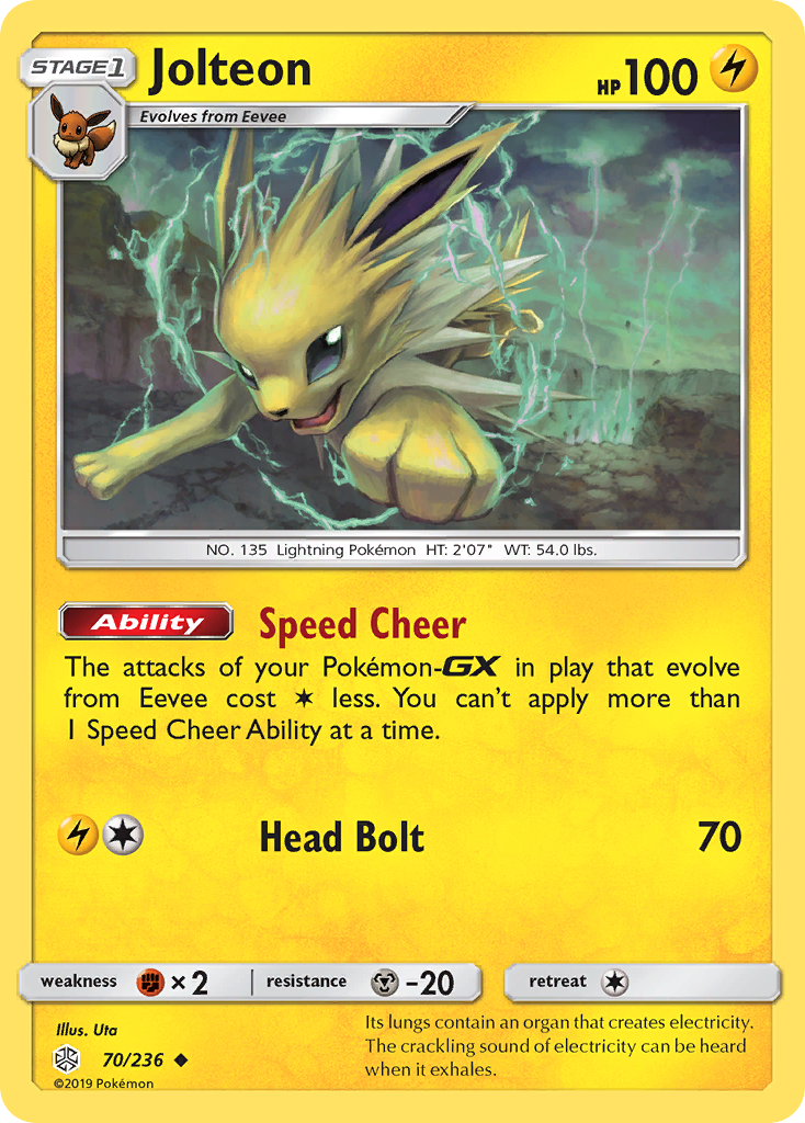 Jolteon 70/236 Uncommon | Cosmic Eclipse | Pokemon Card
