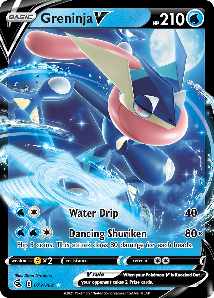 Greninja V 73/264 Rare Holo V | Fusion Strike | Pokemon Card