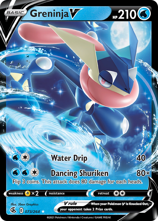Greninja V 73/264 Rare Holo V | Fusion Strike | Pokemon Card