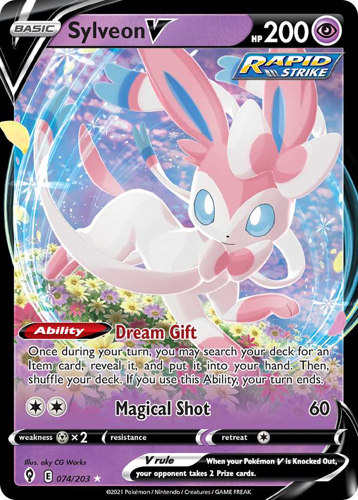 Sylveon V 74/203 Rare Holo V | Evolving Skies | Pokemon Card