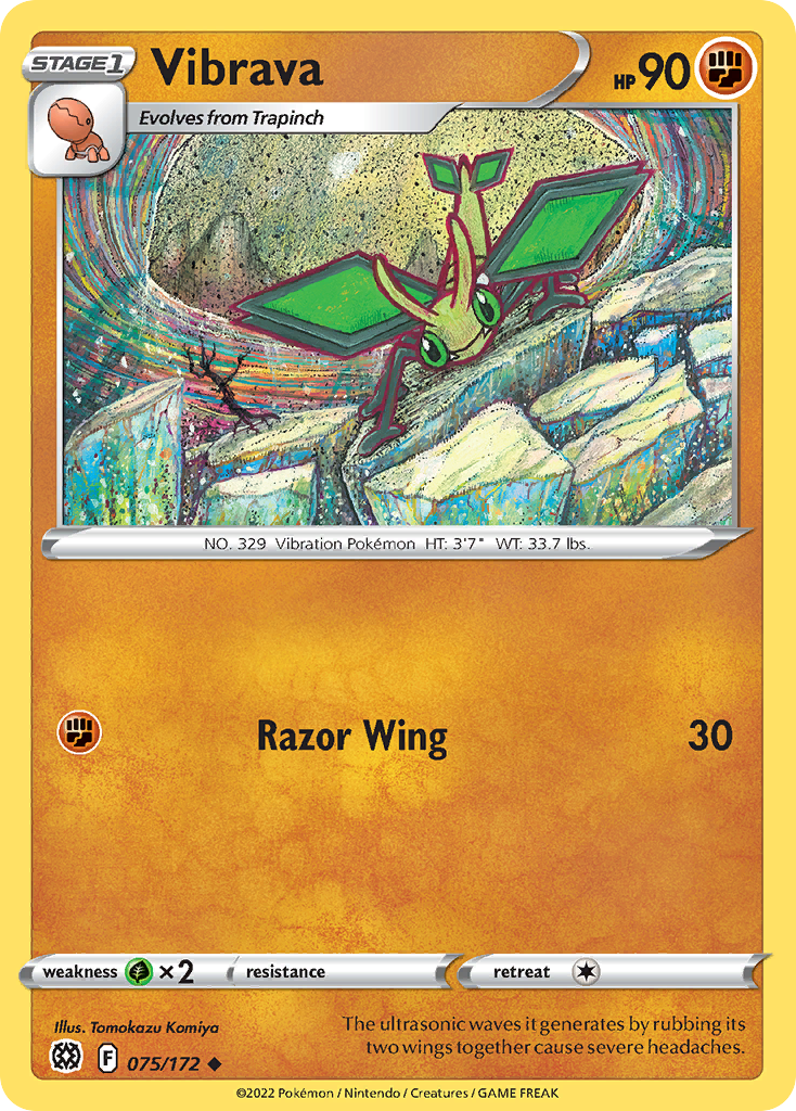 Vibrava 75/172 Uncommon | Brilliant Stars | Pokemon Card