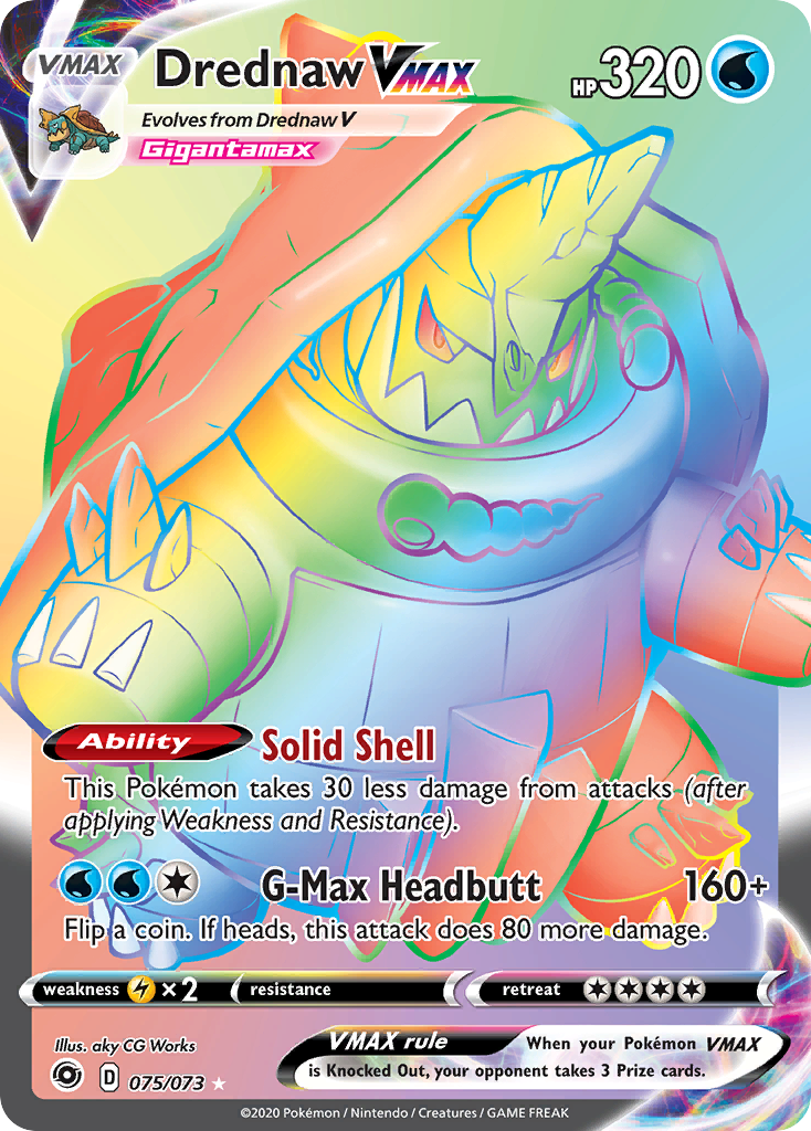 Drednaw VMAX 75/73 Rare Rainbow | Champion's Path | Pokemon Card