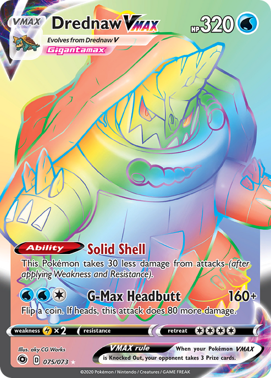 Drednaw VMAX 75/73 Rare Rainbow | Champion's Path | Pokemon Card