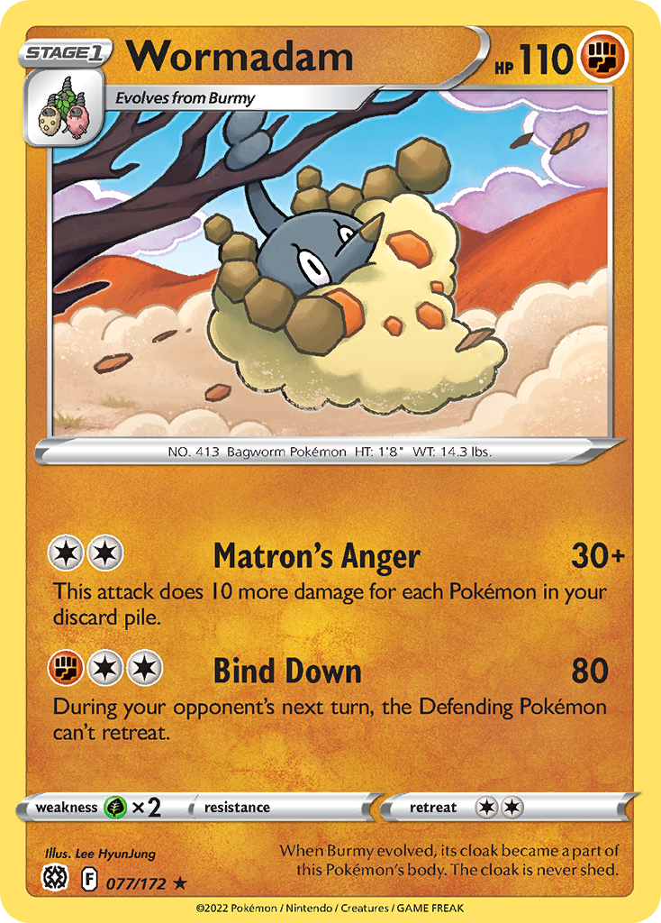 Wormadam 77/172 Rare | Brilliant Stars | Pokemon Card