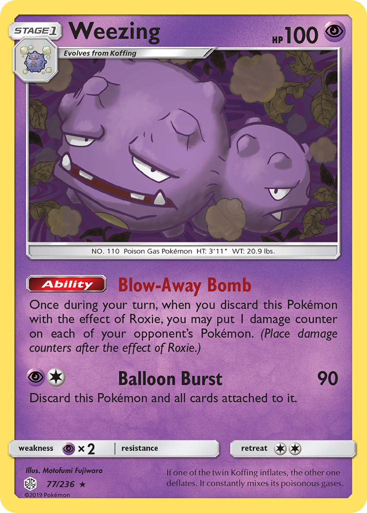 Weezing 77/236 Rare | Cosmic Eclipse | Pokemon Card