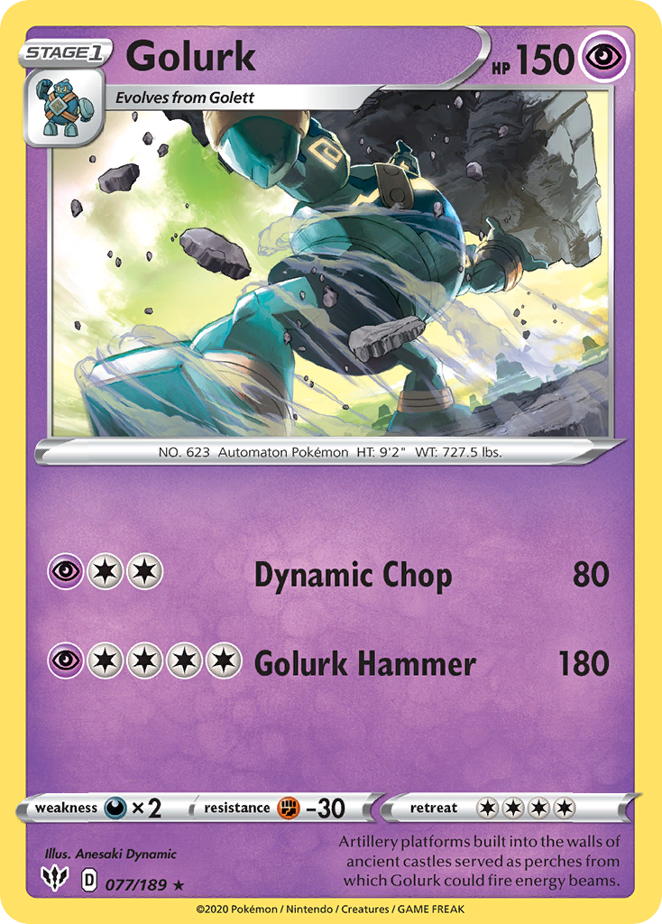 Golurk 77/189 Rare | Darkness Ablaze | Pokemon Card