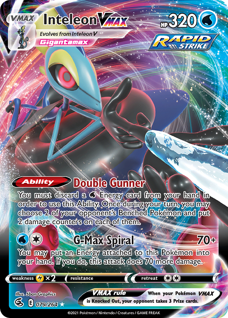 Inteleon VMAX 79/264 Rare Holo VMAX | Fusion Strike | Pokemon Card