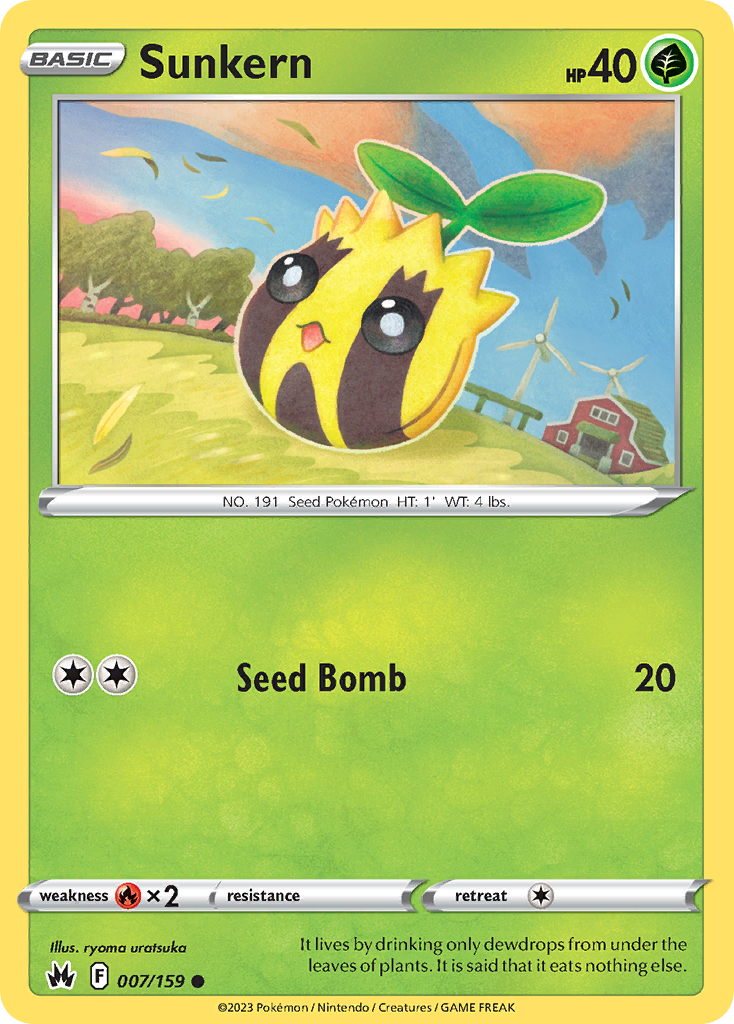 Sunkern 7/159 Common | Crown Zenith | Pokemon Card – Brickheads