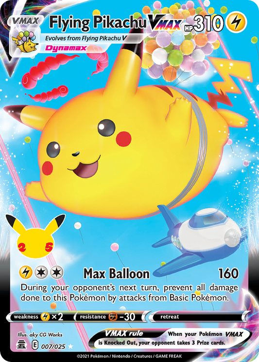 Flying Pikachu VMAX 7/25 Rare Holo VMAX | Celebrations | Pokemon Card