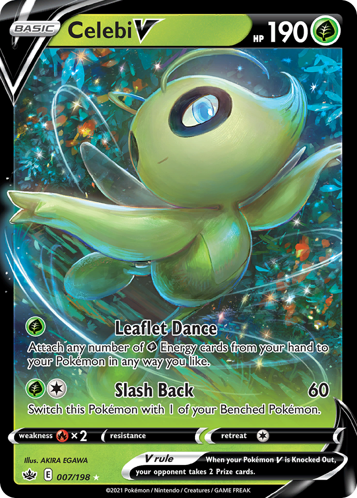 Celebi V 7/198 Rare Holo V | Chilling Reign | Pokemon Card