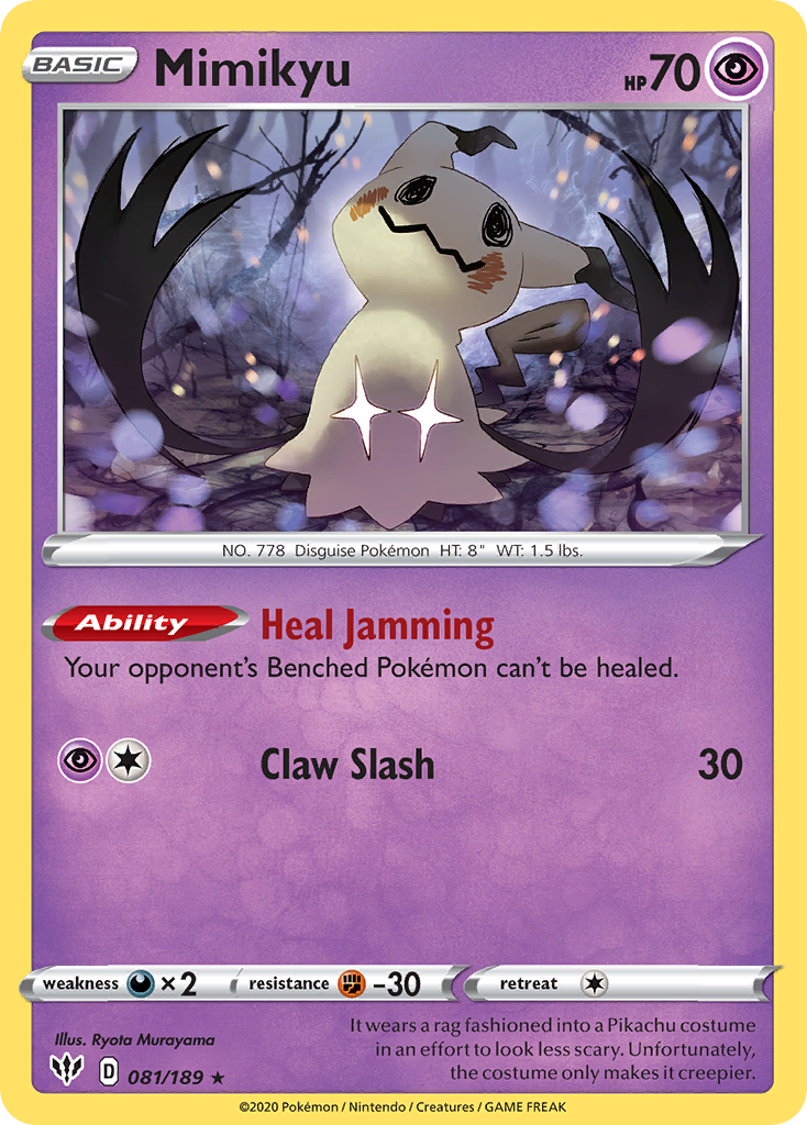 Mimikyu 81/189 Rare Holo | Darkness Ablaze | Pokemon Card