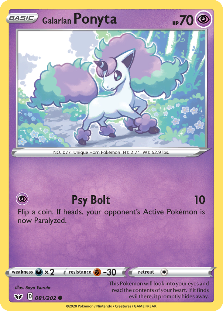 Galarian Ponyta 81/202 Common | Sword & Shield | Pokemon Card