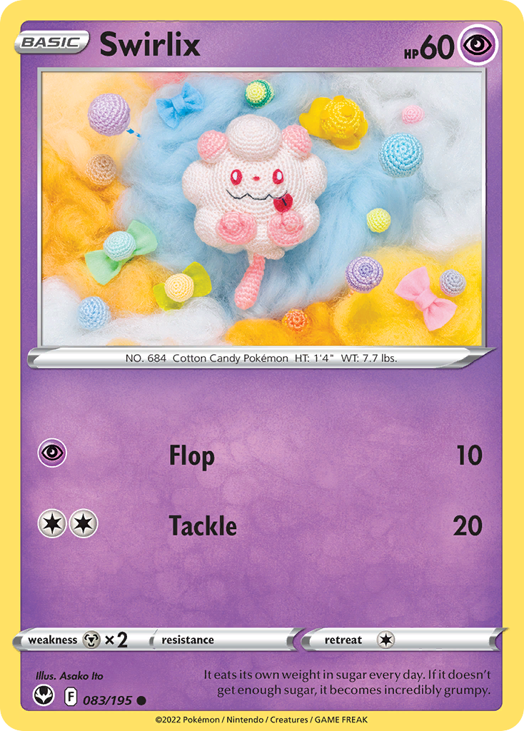 Swirlix 83/195 Common | Silver Tempest | Pokemon Card