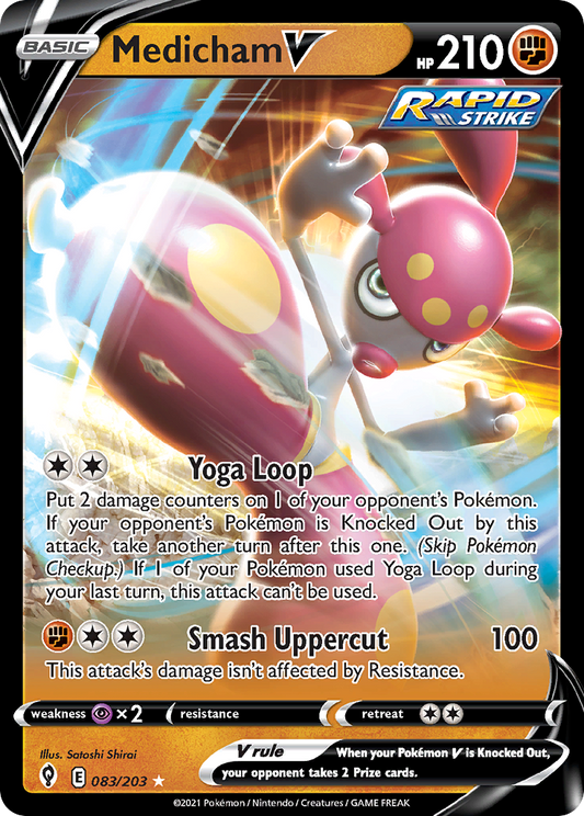 Medicham V 83/203 Rare Holo V | Evolving Skies | Pokemon Card