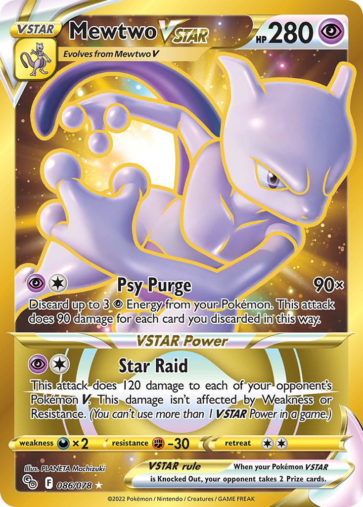 Mewtwo VSTAR 86/78 Rare Secret | Pokémon GO | Pokemon Card