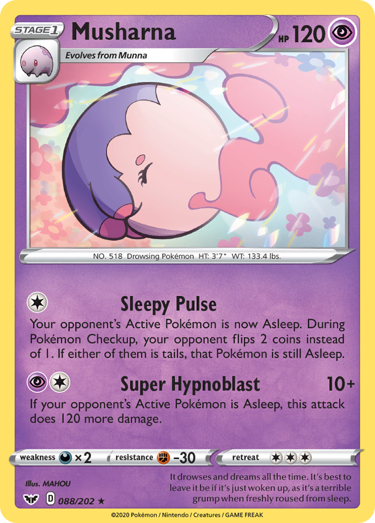 Musharna 88/202 Rare | Sword & Shield | Pokemon Card