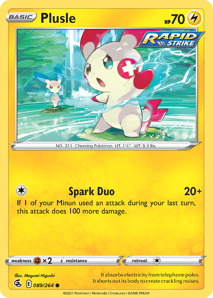 Plusle 89/264 Common | Fusion Strike | Pokemon Card