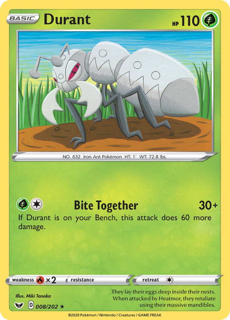 Durant 8/202 Rare | Sword & Shield | Pokemon Card