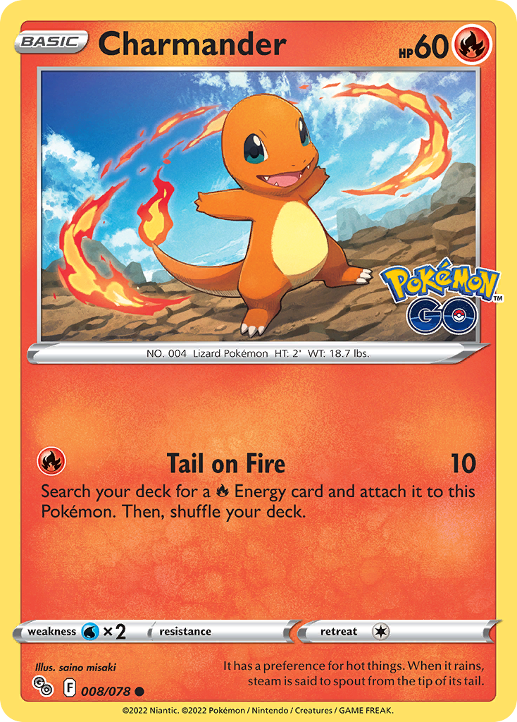 Charmander 8/78 Common | Pokémon GO | Pokemon Card
