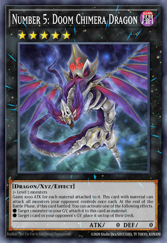 Number 5: Doom Chimera Dragon - DANE-EN092 Super Rare | Yu-Gi-Oh! Card