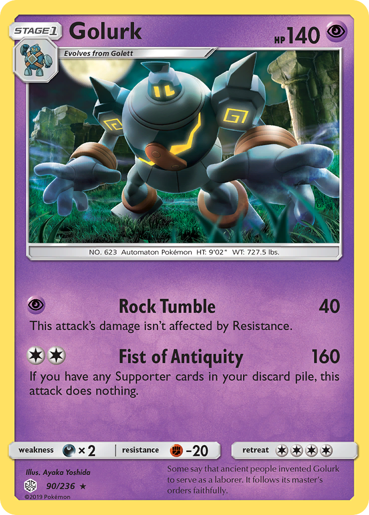Golurk 90/236 Rare | Cosmic Eclipse | Pokemon Card