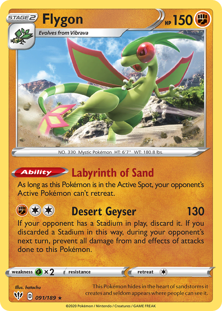 Flygon 91/189 Rare | Darkness Ablaze | Pokemon Card
