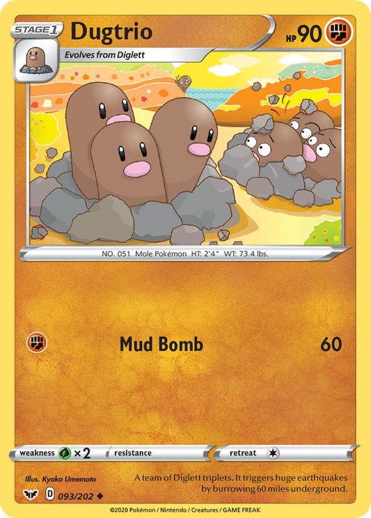Dugtrio 93/202 Uncommon | Sword & Shield | Pokemon Card