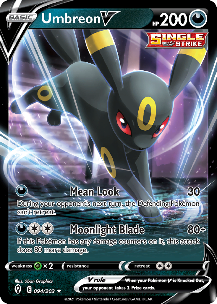 Umbreon V 94/203 Rare Holo V | Evolving Skies | Pokemon Card