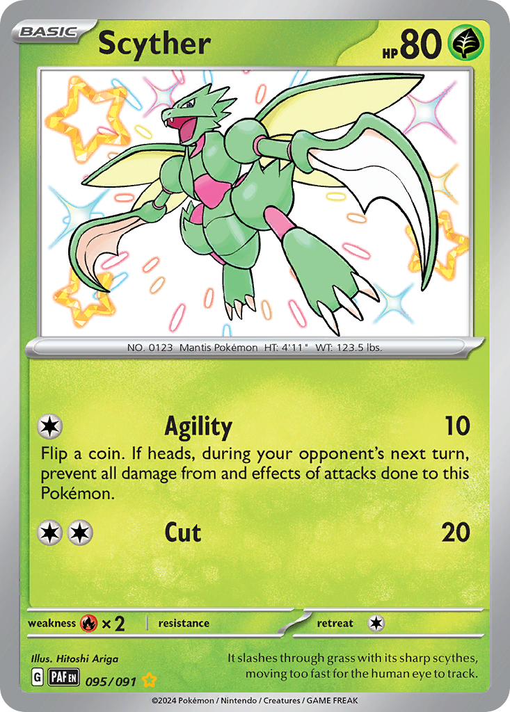 Scyther 95/91 Shiny Rare | Paldean Fates | Pokemon Card