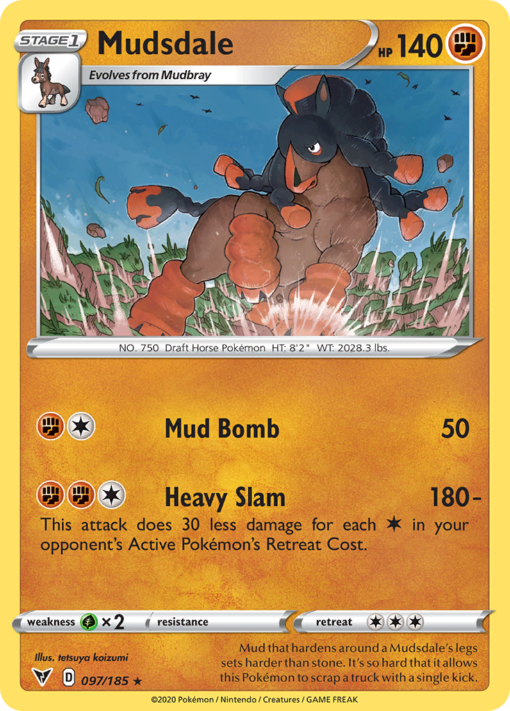 Mudsdale 97/185 Rare | Vivid Voltage | Pokemon Card